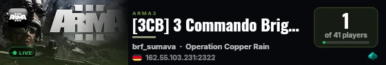 [3CB] 3 Commando Brigade Private Server - Members Only live status badge