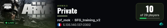 Private live status badge