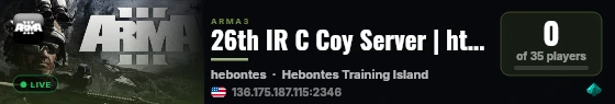 26th IR C Coy Server | https://discord.gg/nE6HYss9aG live status badge