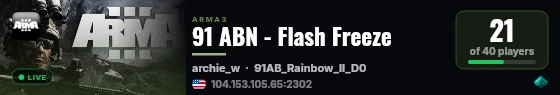 91 ABN - Flash Freeze live status badge