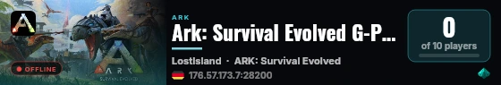 Ark: Survival Evolved G-Portal.com - (v361.7) live status badge