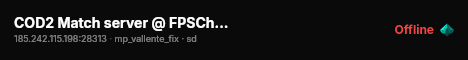 COD2 Match server @ FPSChallenge.eu live status badge