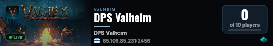 DPS Valheim live status badge