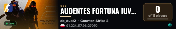 AUDENTES FORTUNA IUVAT @ 1shot1kill.pl live status badge