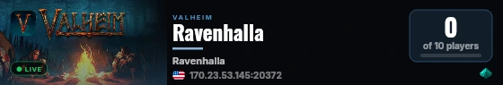 Ravenhalla live status badge