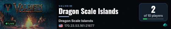 Dragon Scale Islands live status badge