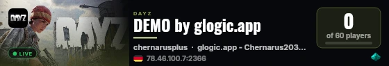 DEMO by glogic.app live status badge