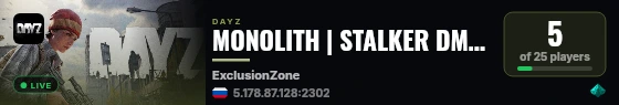MONOLITH | STALKER DM | DEATHMATCH | AoD live status badge