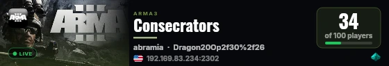 Consecrators live status badge