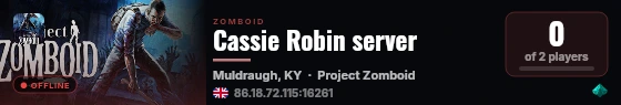 Cassie Robin server live status badge