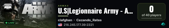 U.S|Legionnaire Army - Arma 3 Milsim Community live status badge