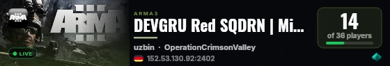 DEVGRU Red SQDRN | Mission live status badge