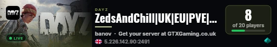 ZedsAndChill|UK|EU|PVE|BanovCustom|100+Quests|Crates|Rooms|More live status badge