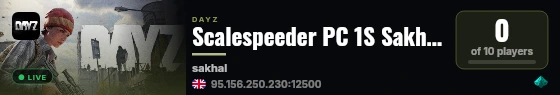 Scalespeeder PC 1S Sakhal PvE Server live status badge