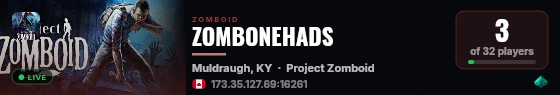 ZOMBONEHADS live status badge