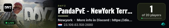 PandaPvE - NewYork Terrors |Dinos|Lootrooms|Drug|420 live status badge
