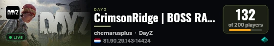 CrimsonRidge | BOSS RAIDS | LOOT INSURANCE | SCAV MOD | TARKOV HYBRID | GUNS BALANCE live status badge