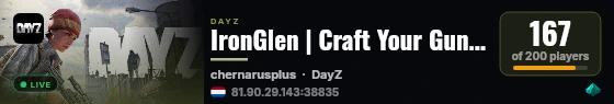 IronGlen | Craft Your Guns | x3 Stamina | Vehicles++ | Event Surges | Expansive Map Edits live status badge