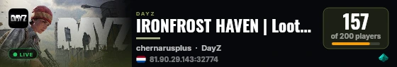 IRONFROST HAVEN | Loot Tier | RADIATION & CHEMS | GasMask System | AI Chem Guards | Toxic Caves live status badge