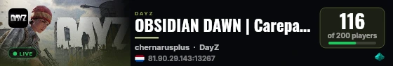 OBSIDIAN DAWN | Carepackages | Events | Stamina+ | Vanilla+ | US Main live status badge