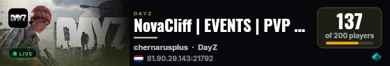 NovaCliff | EVENTS | PVP | GUNs | C4 RAID | CARs live status badge