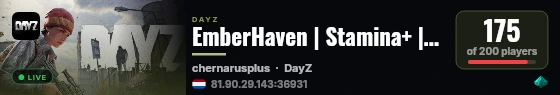 EmberHaven | Stamina+ | Events | US Main | Carepackages | Vanilla+ live status badge
