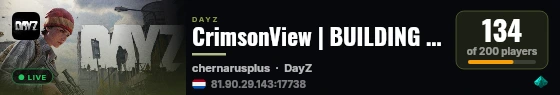 CrimsonView | BUILDING | EVENTS | GUNS | CARS | PVP | 3PP live status badge