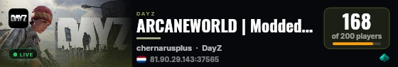 ARCANEWORLD | Modded EU/RO | RaidTime 24/7 | Loot++ | Weekend Events | Group System live status badge