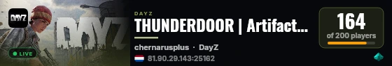 THUNDERDOOR | Artifacts | RU STALKER STYLE | PvP/PvE | Weak Radiation | Emissions live status badge