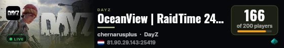 OceanView | RaidTime 24/7 | Group System | Weekend Events | Loot++ | Modded EU/RO live status badge