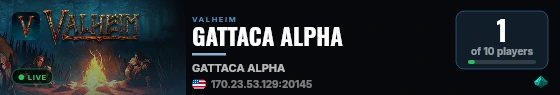 GATTACA ALPHA live status badge