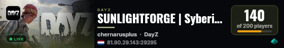 SUNLIGHTFORGE | Syberia | Cars | Helis | PvP Zones | PvE live status badge