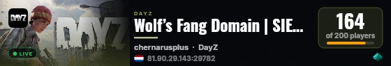 Wolf’s Fang Domain | SIEGE WEEKENDS | RU MAX DANGER | MINIMAL MEDS | 1PP ONLY | ZOMBIES HYPERAGGRESSIVE live status badge