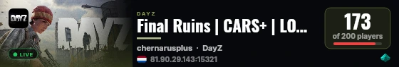Final Ruins | CARS+ | LOOT | GUNS+ | PVP | C4 | HELIC+ live status badge