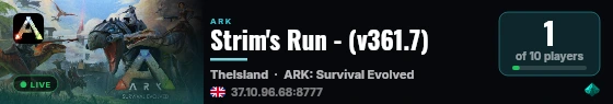 Strim's Run - (v361.7) live status badge