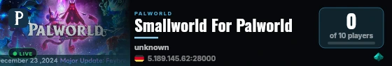 Smallworld For Palworld live status badge