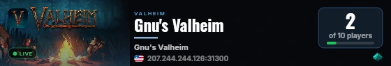 Gnu's Valheim live status badge