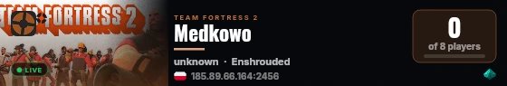Medkowo live status badge