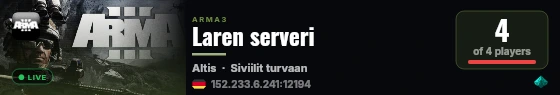Laren serveri live status badge