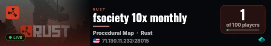 fsociety 10x monthly live status badge