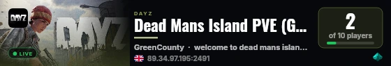 Dead Mans Island PVE (Green County) live status badge