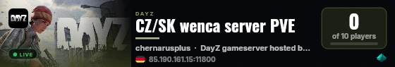 CZ/SK wenca server PVE live status badge
