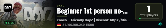 Beginner 1st person no-mods Worlok live status badge