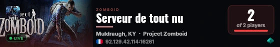 Serveur de tout nu live status badge