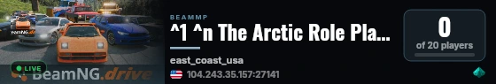 ^1 ^n The Arctic Role Play Server East Coast USA live status badge