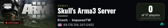 Skull's Arma3 Server live status badge