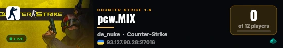pcw.MIX live status badge