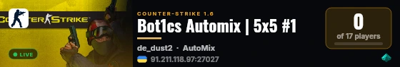 Bot1cs Automix | 5x5 #1 live status badge