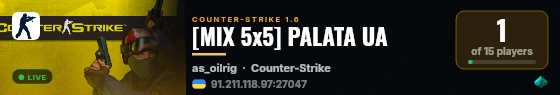 [MIX 5x5] PALATA UA live status badge
