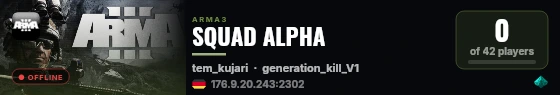 SQUAD ALPHA live status badge
